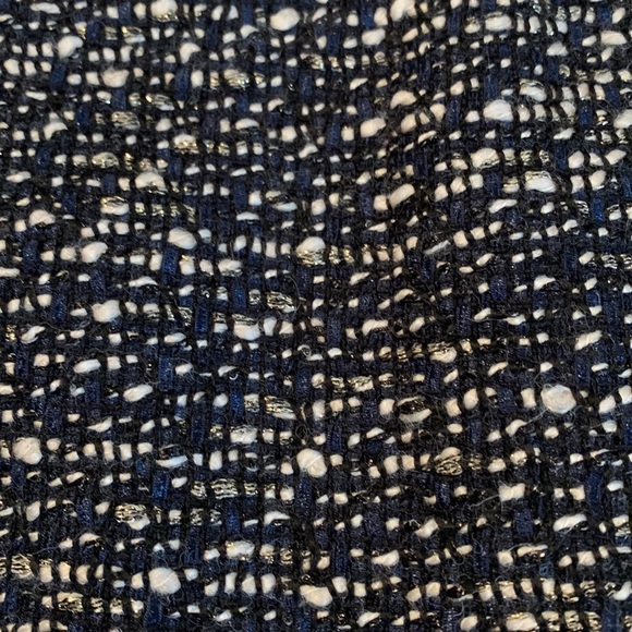 JCrew midi length navy wool skirt with slight metallic thread woven through it. - Picture 5 of 5